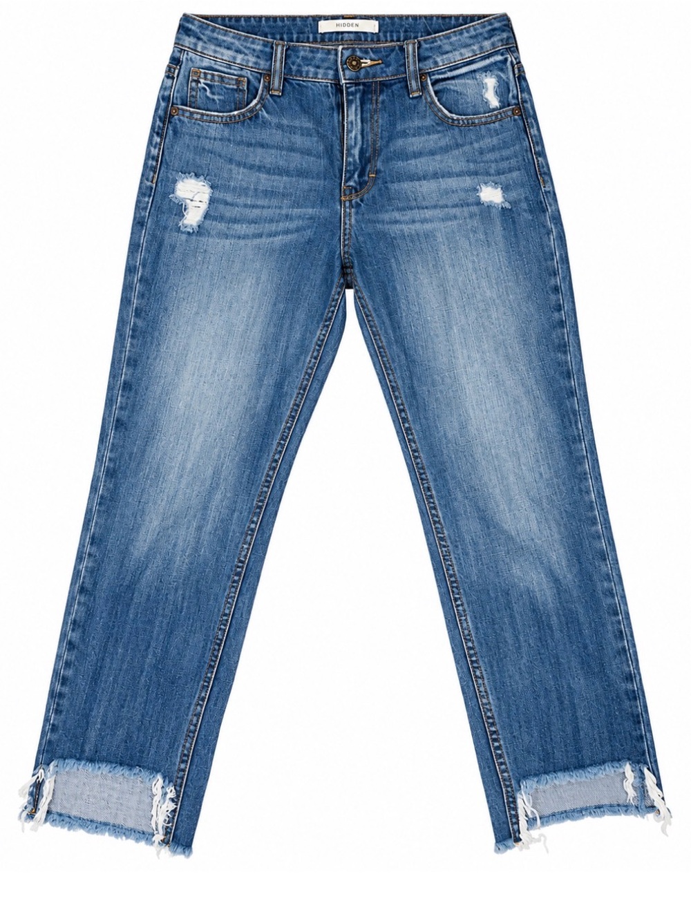 Hidden Jeans Distressed Slim Women's Step Hem Jeans, size 26